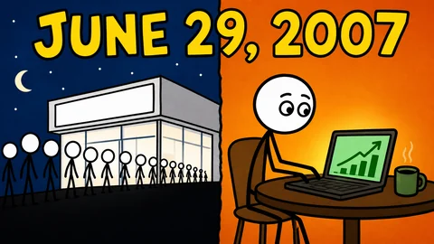 Thumbnail: een stickman achter een laptop in een café, naast een rij wachtende stickmannetjes